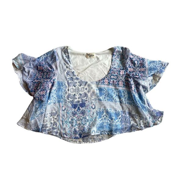 Show Me Your Mumu Kourtney Crop Top Chiffon Size S NWOT - Picture 7 of 9